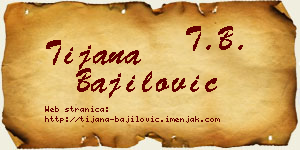 Tijana Bajilović vizit kartica